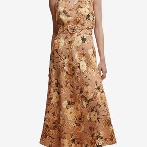 Mango Tan and Brown Maxi Dress